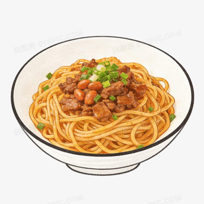 一碗加了臊子的江西南昌拌粉ai免抠元素
