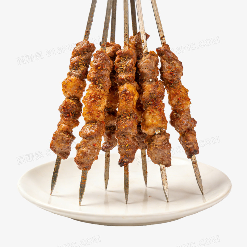 一大串新疆羊肉串美食照片ai免抠元素