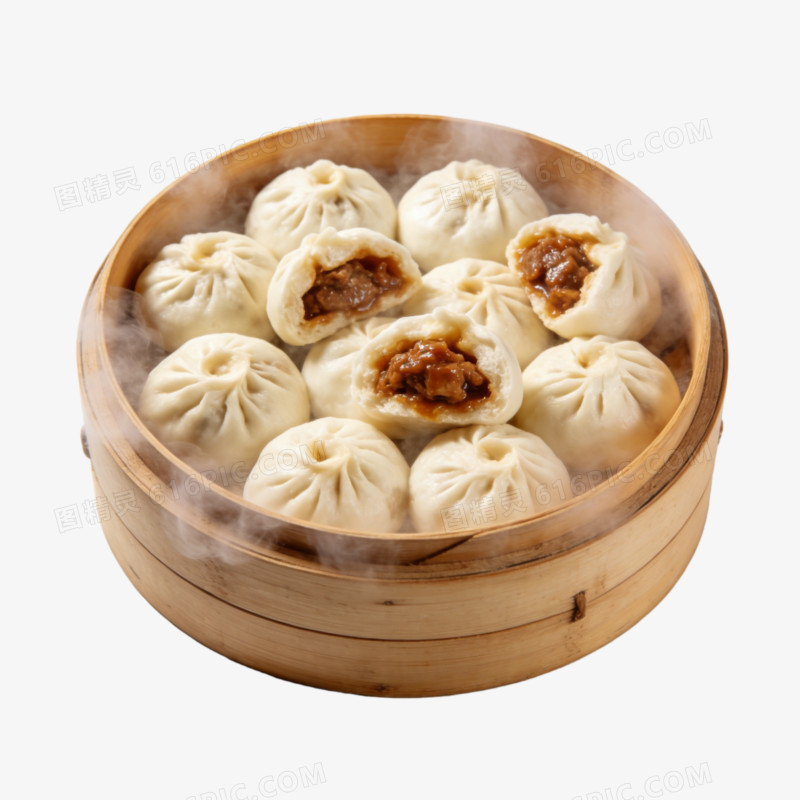一笼新鲜的天津包子图ai免抠元素