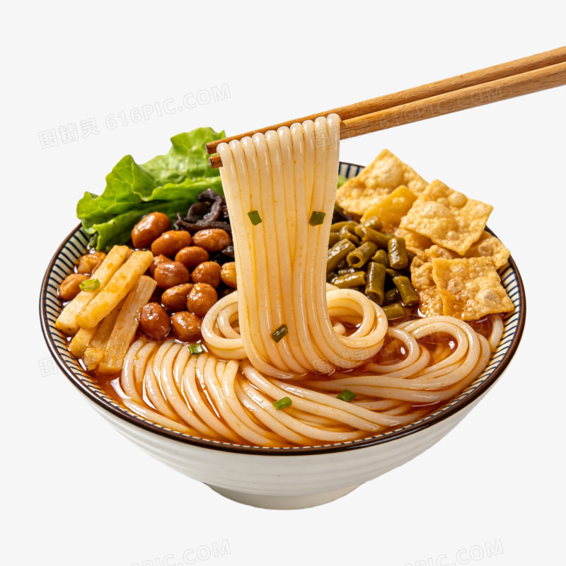 夹起的柳州螺蛳粉实拍ai免抠元素