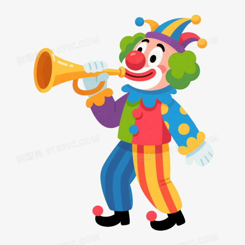 卡通插画风愚人节小丑免抠元素