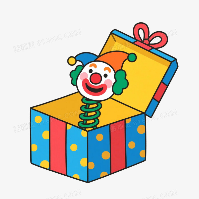 卡通插画风愚人节小丑免抠元素