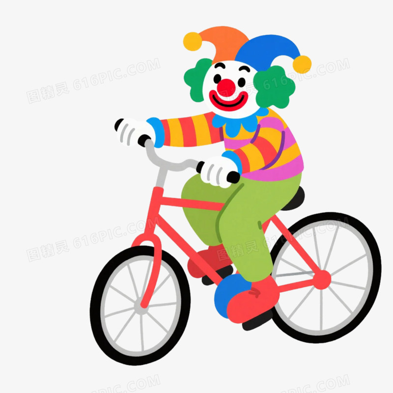 卡通插画风愚人节小丑免抠元素