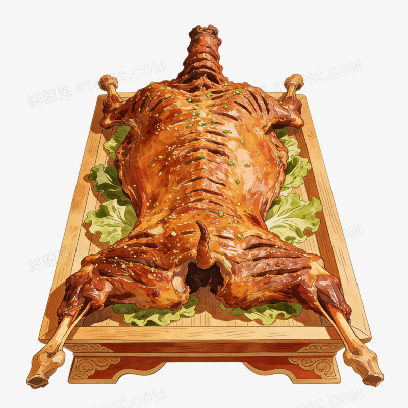 内蒙古烤全羊美食实拍ai免抠元素