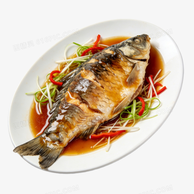 杭州西湖醋鱼实拍图ai免抠元素