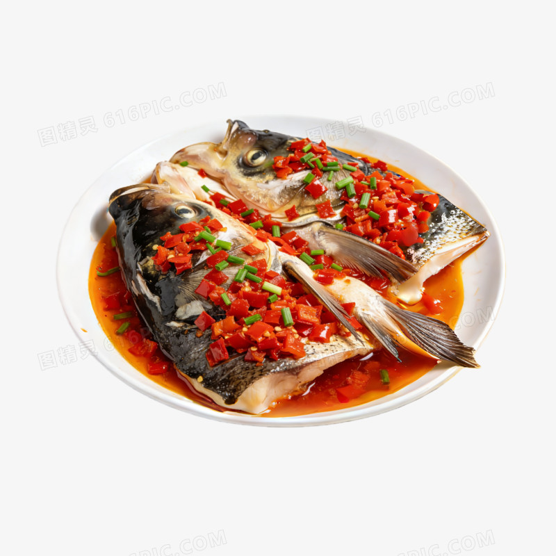 一盘湖南剁椒鱼头实拍照片ai免抠元素
