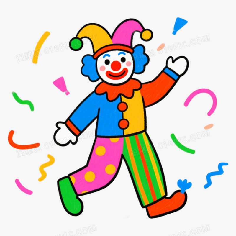 小丑表演愚人节免抠元素