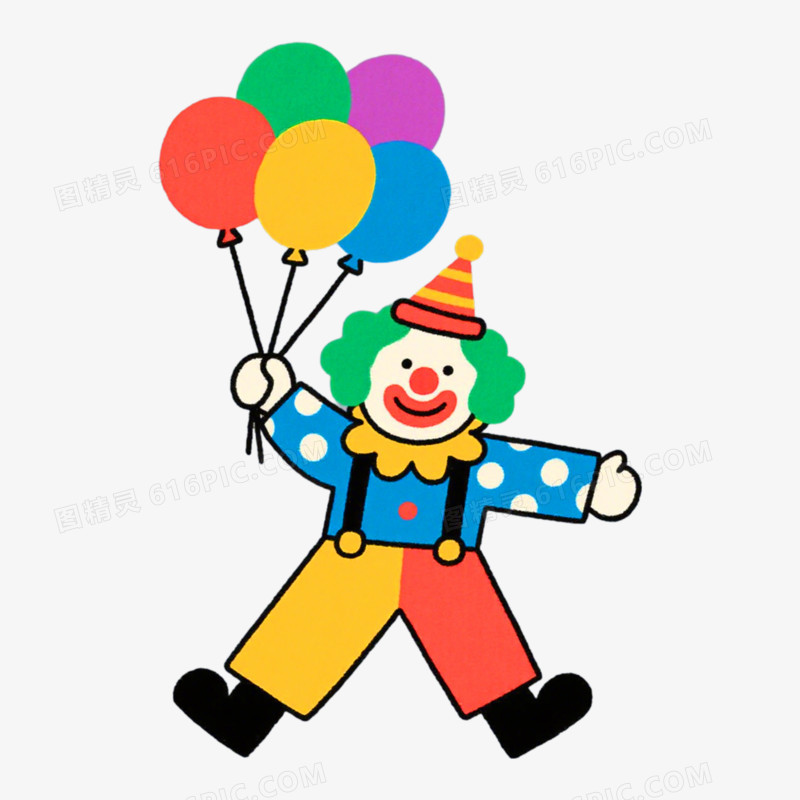 气球小丑愚人节免抠元素