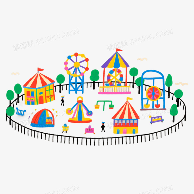 游乐场全景游乐场免抠元素
