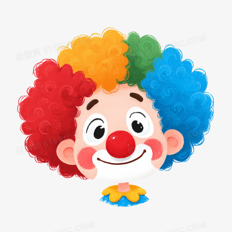 卡通手绘愚人节小丑免抠元素
