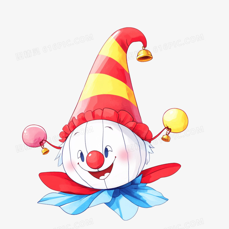 卡通手绘愚人节小丑玩具免抠元素