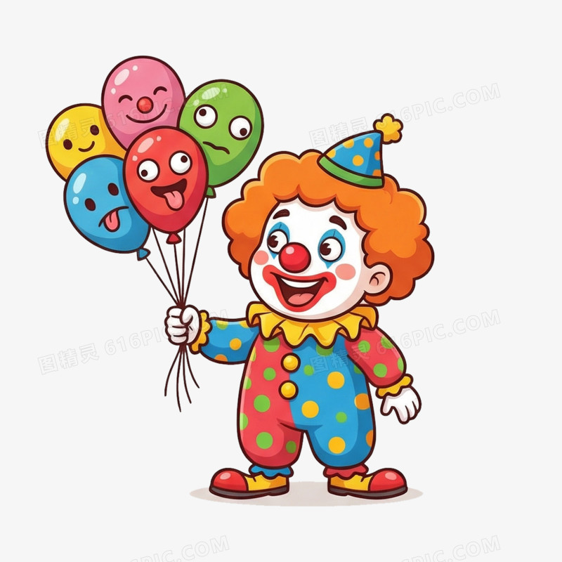 愚人节可爱小丑形象免抠元素