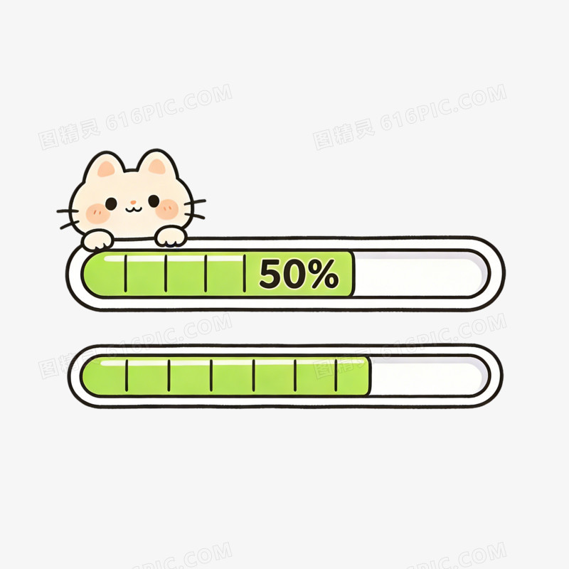 卡通风进度条加载图标免抠元素