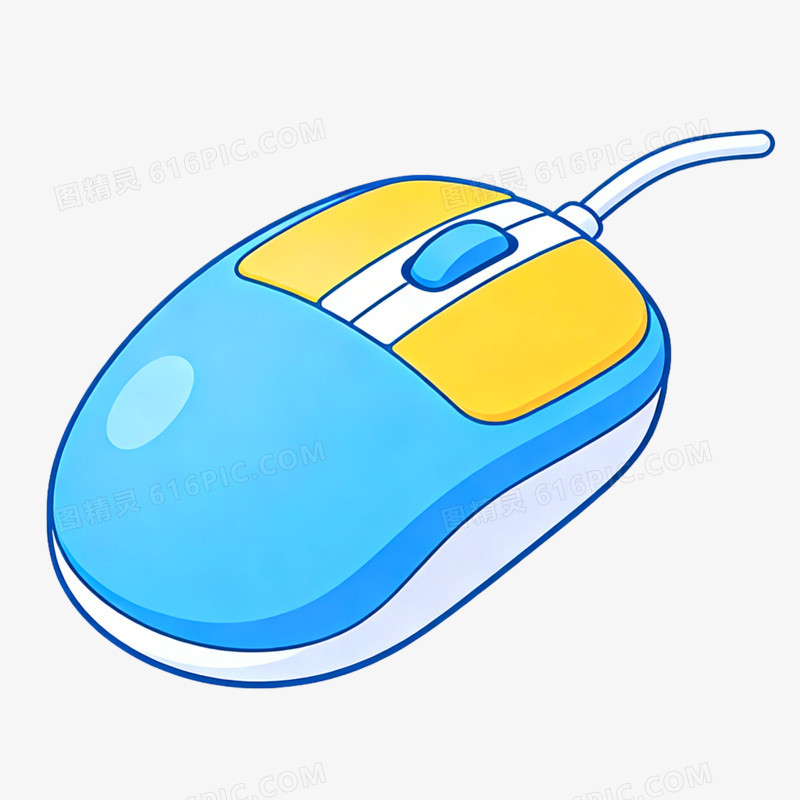 一组卡通手绘教育学习图标鼠标免抠元素