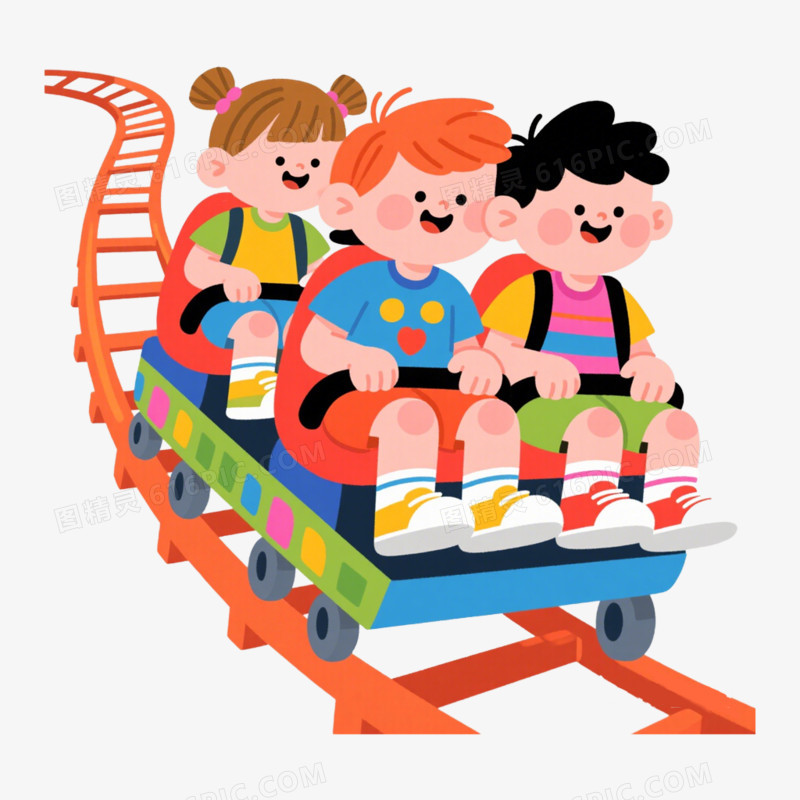 游乐场娱乐设施过山车免抠元素