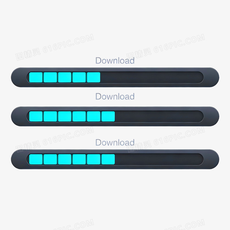 手绘插画进度条免抠元素