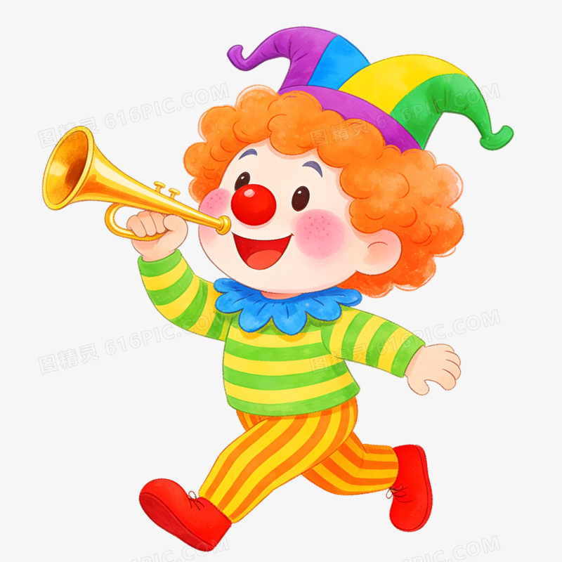 卡通手绘愚人节小丑免抠元素
