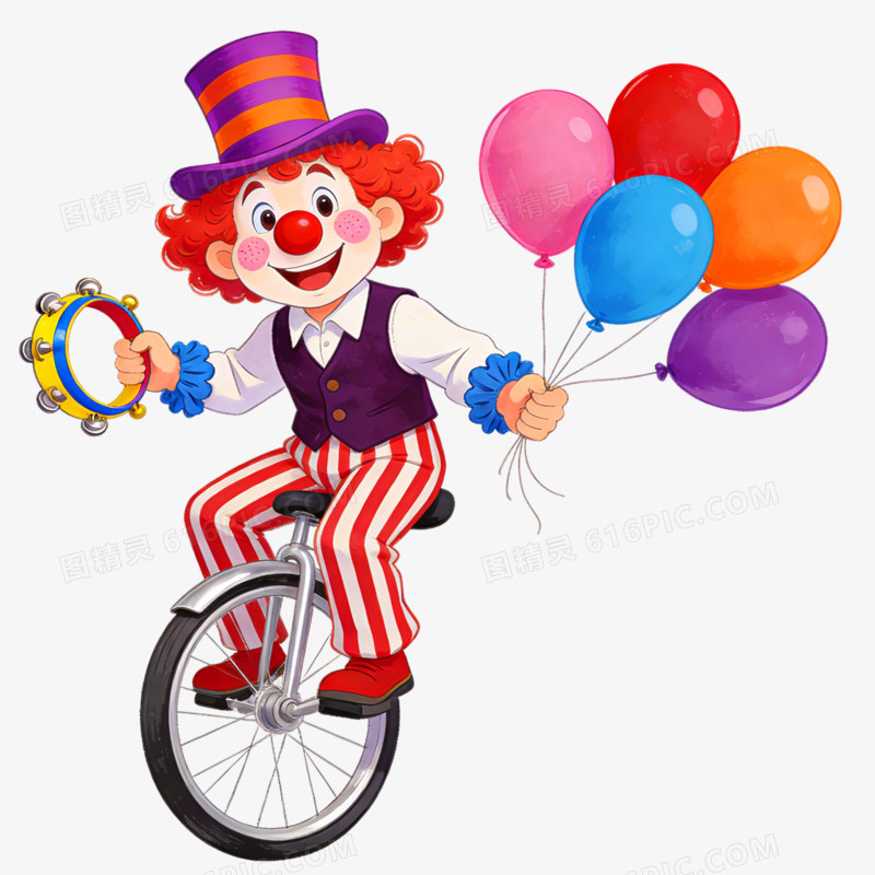 卡通手绘愚人节小丑免抠元素