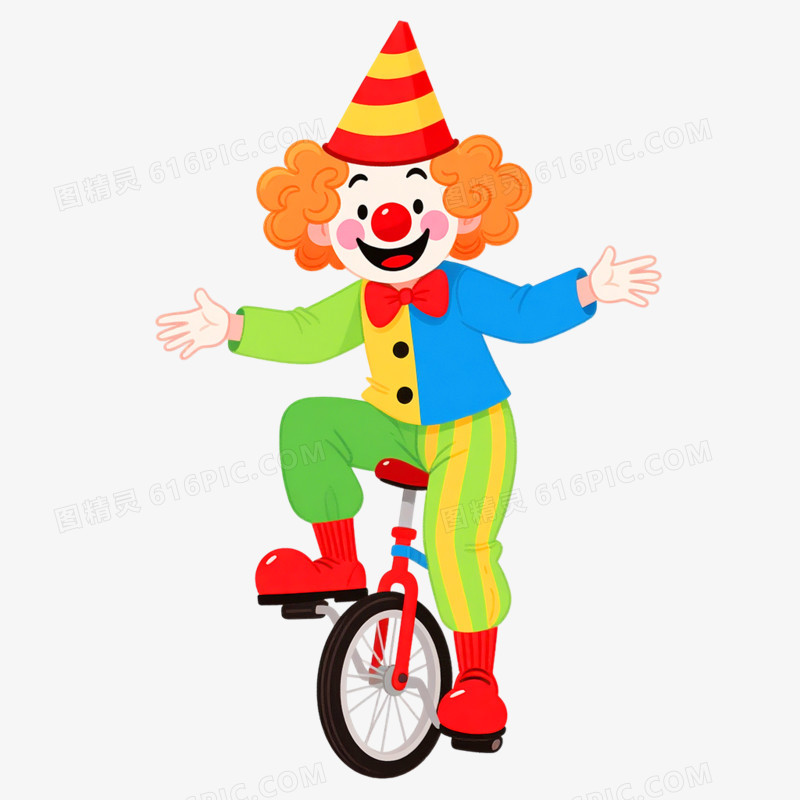 卡通手绘愚人节小丑免抠元素