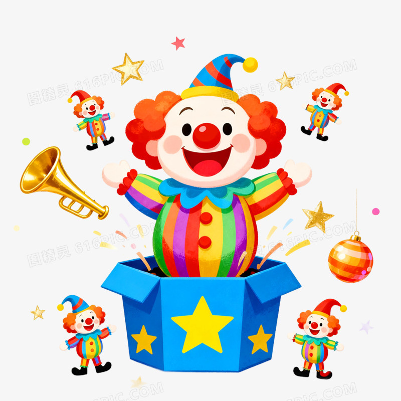 手绘插画愚人节免抠元素