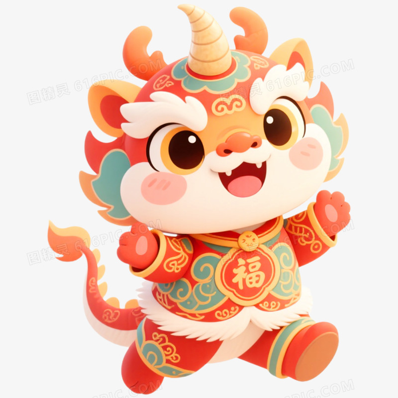 手绘插画新年年兽免抠元素