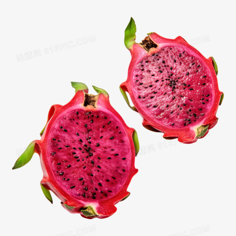 切开的水果红心火龙果免抠元素