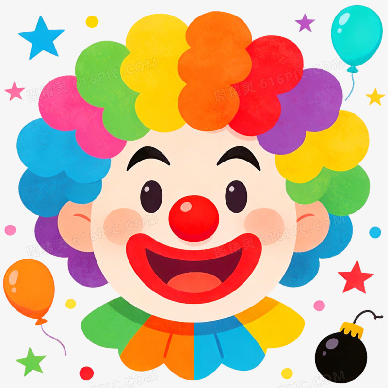 手绘插画愚人节免抠元素