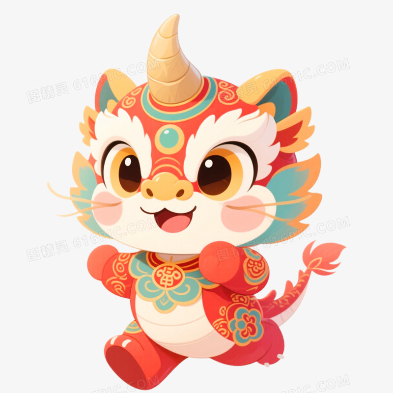 手绘插画新年年兽免抠元素