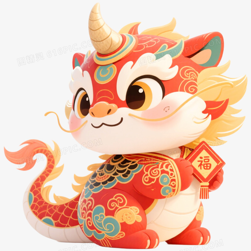 手绘插画新年年兽免抠元素