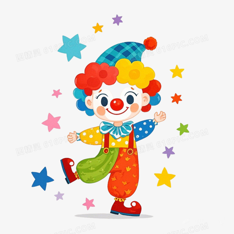 卡通愚人节小丑免抠元素