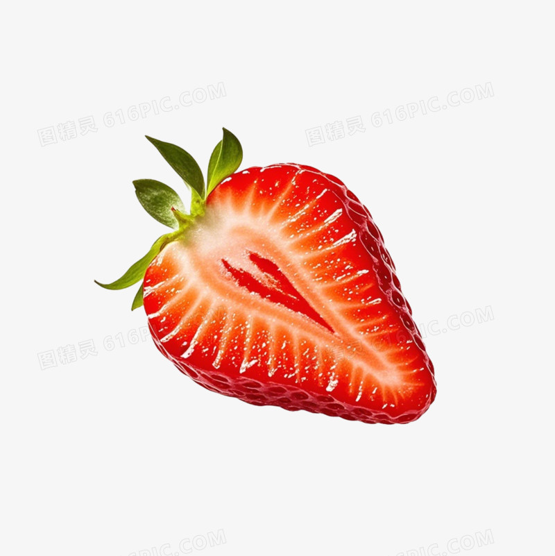 卡通切开的新鲜水果免抠元素