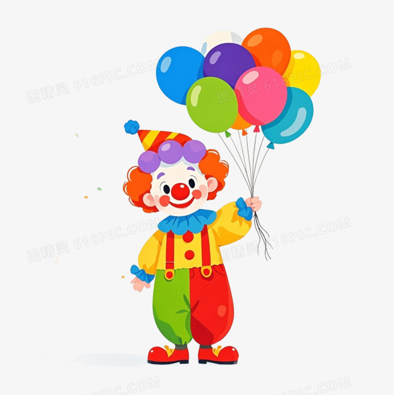 卡通愚人节小丑免抠元素