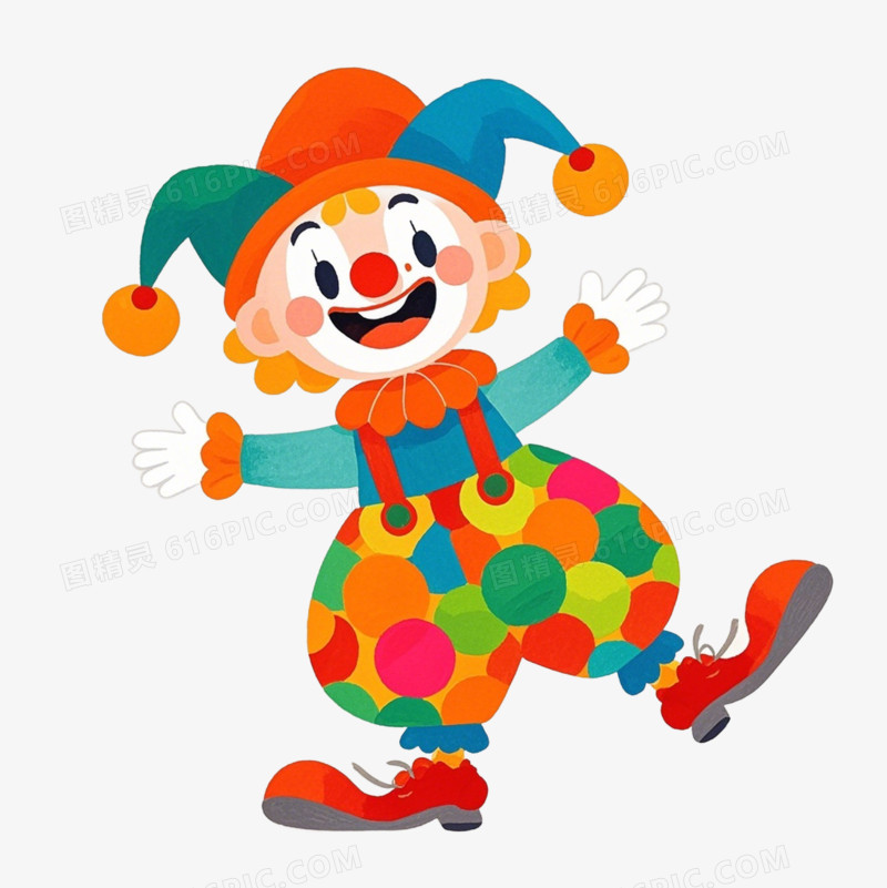 卡通愚人节小丑免抠元素
