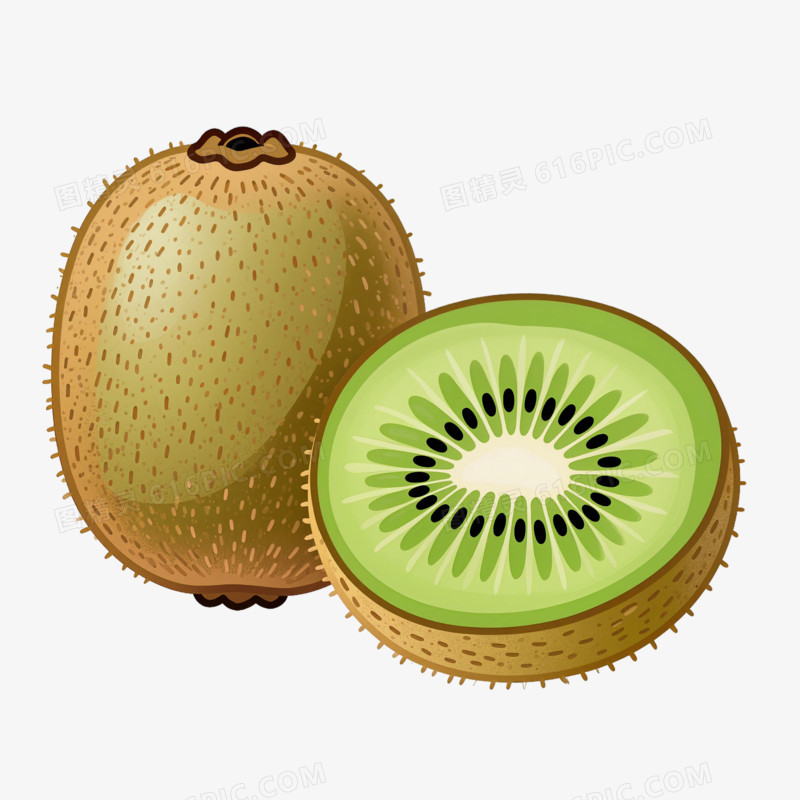 卡通风切开的水果免抠元素