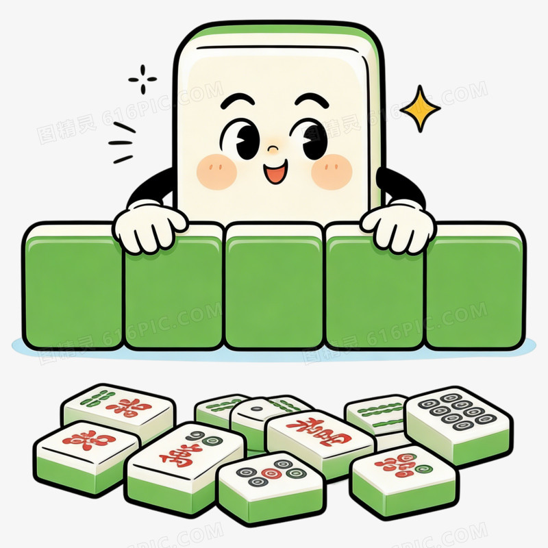 卡通风麻将形象免抠元素图片免费下载_PNG素材_编号z2ri38jq6_图精灵