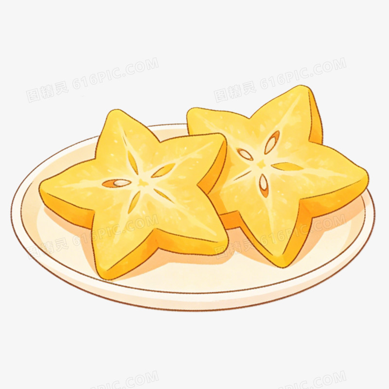 卡通风切开的水果免抠元素