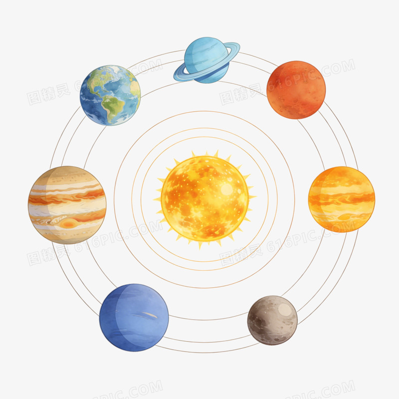 天体太阳系行星轨道ai免抠元素