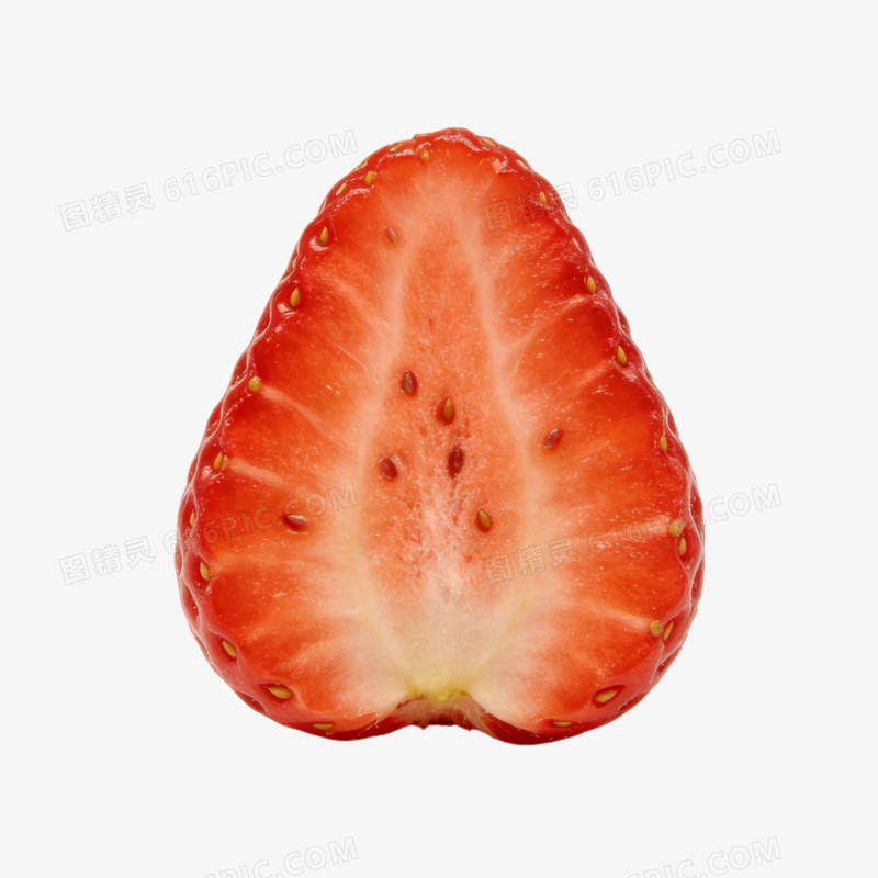 半个的草莓水果切片ai免抠元素