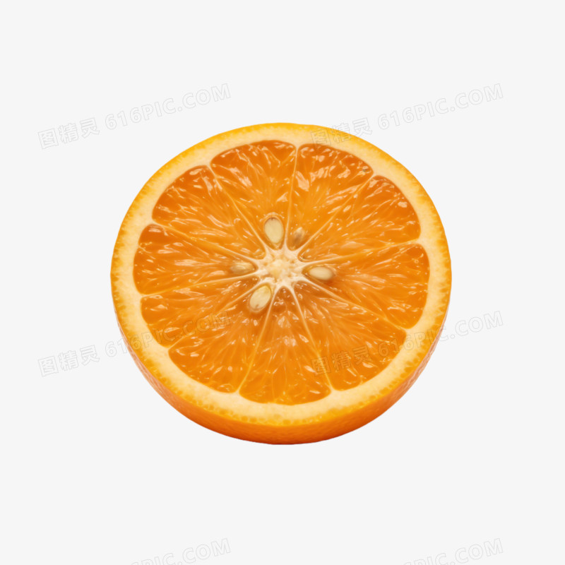 水果橙色的橘子切片ai免抠元素
