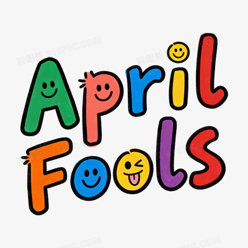 愚人节英文名艺术字ai免抠元素艺术字