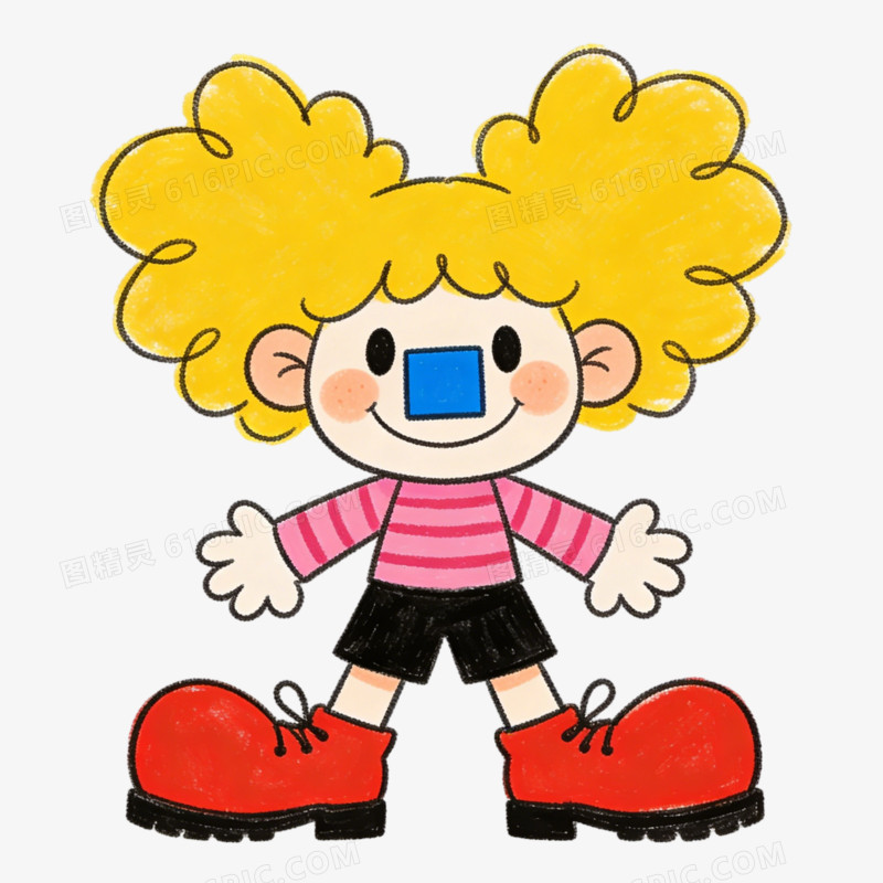 卡通愚人节小丑插画ai免抠元素