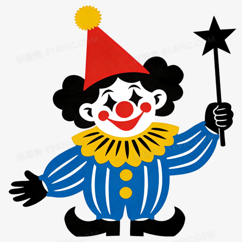 愚人节黑色剪纸插画ai免抠元素