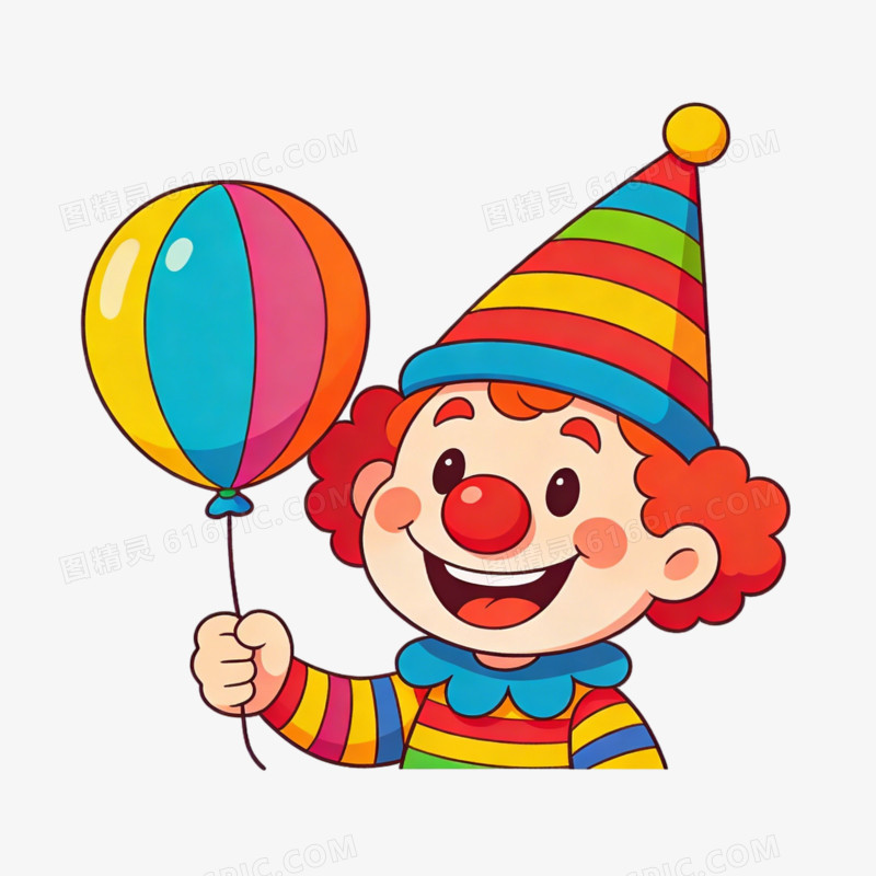 愚人节拿起球的小丑ai免抠元素