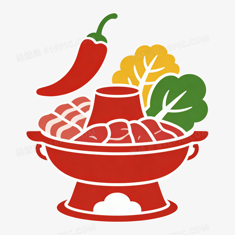 矢量火锅LOGO设计免抠元素