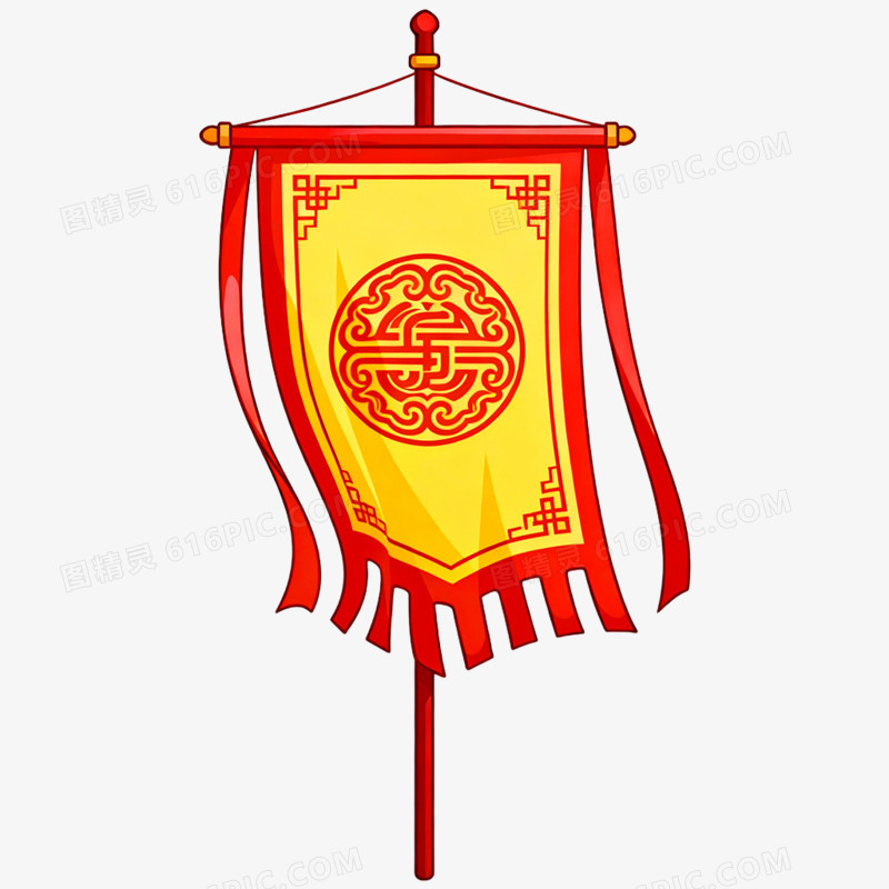 手绘插画战争旗帜免抠元素