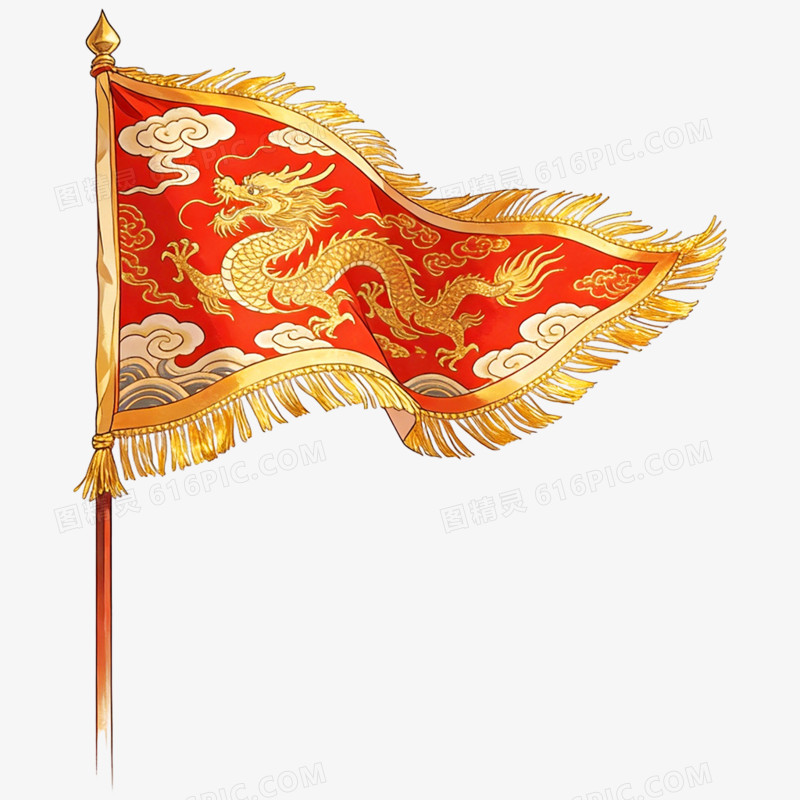 手绘插画战争旗帜免抠元素