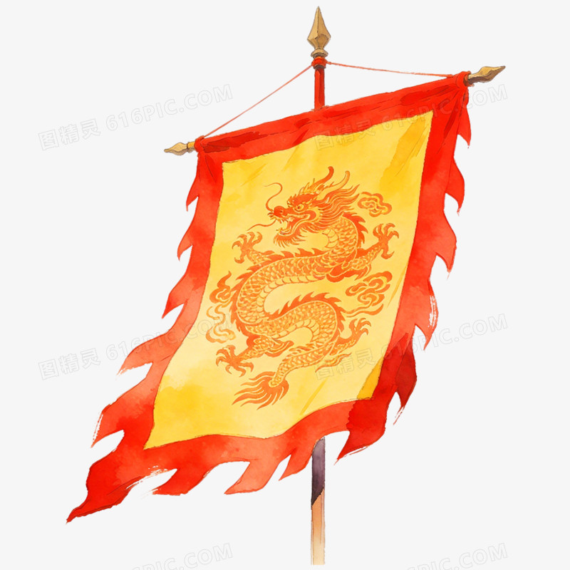 手绘插画战争旗帜免抠元素