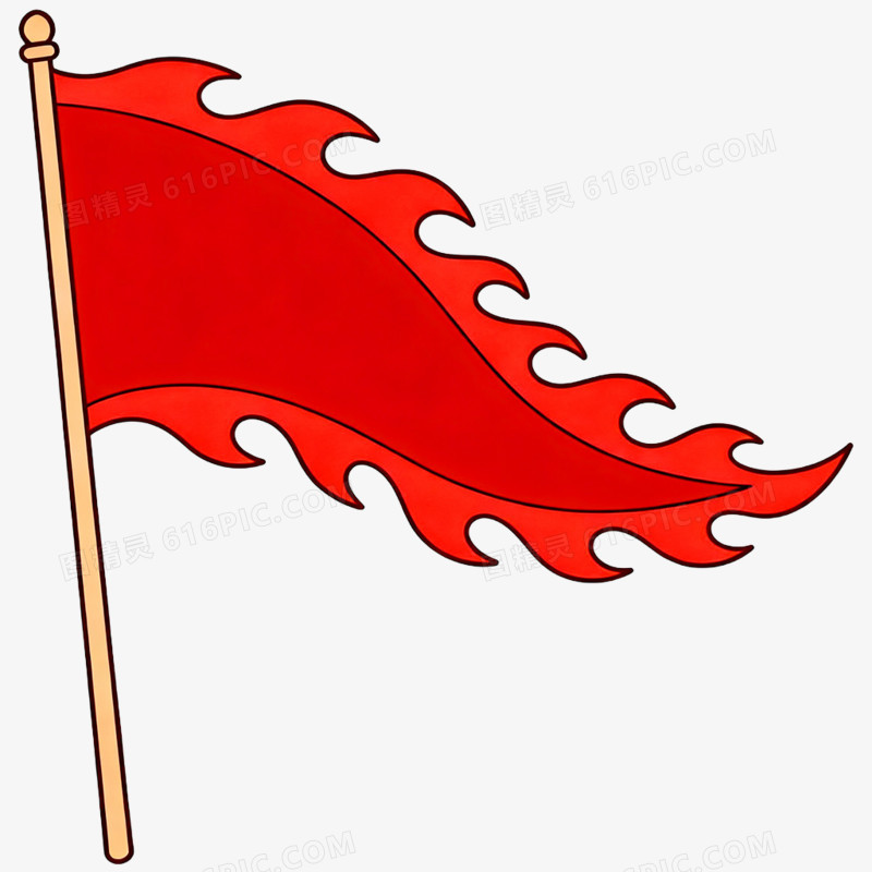 手绘插画战争旗帜免抠元素
