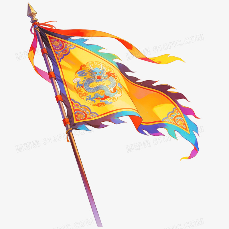 手绘插画战争旗帜免抠元素