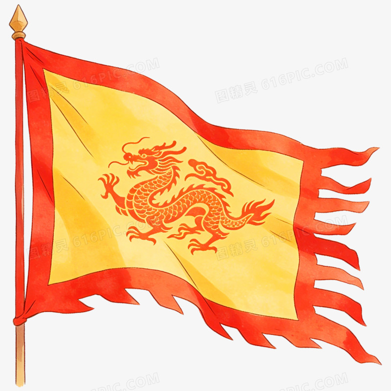 手绘插画战争旗帜免抠元素